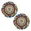 2Pcs Non Woven Fabric Embroidery Needle Felt and Seed Beads Cloth Appliques PATC-PH0001-40A-1