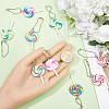 12Pcs 6 Colors Handmade Polymer Clay  Lollipop Pendant Decoration HJEW-CP0001-14-3