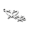 Non-Tarnish 304 Stainless Steel Connector Charms STAS-D036-03B-P-1
