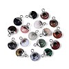 Natural & Synthetic Mixed Stone Rondelle Charms G-T144-71M-1