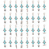 32Pcs 8 Styles Synthetic Turquoise Beads & Alloy Sea Animal Pendant Decorations HJEW-CA00068-1