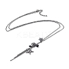 Alloy Star Tassels Pendant Necklace NJEW-M221-02B-2