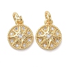 Brass Micro Pave Clear Cubic Zirconia Charms KK-I658-03G-1