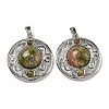 Natural Unakite Pendants G-Q158-03N-1