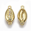 Brass Micro Pave Cubic Zirconia Links Connectors ZIRC-T005-022G-2