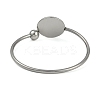 304 Stainless Steel Blank Bangle Bases with Flat Round STAS-Z088-01P-03-3