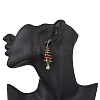 Brass Imitation Austrian Crystal Dangle Stud Earrings EJEW-TA00737-3