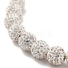 Rhinestone Round Beaded Slider Bracelets BJEW-E016-01G-01-2