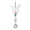 201 Stainless Steel Butterfly Shape & Rainbow Crystal Glass Hanging Suncatcher HJEW-JM04681-2