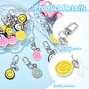 15Pcs 5 Colors Resin Enamel Smiling Face Pendant Decorations HJEW-YW00165-3