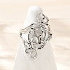 304 Stainless Steel Open Cuff Rings for Women RJEW-U061-02P-1