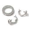 Brass Pave Clear Cubic Zirconia Fold Over Clasps KK-M320-24P-2