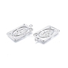 Brass Micro Pave Clear Cubic Zirconia Pendants KK-G432-19P-3