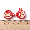 Christmas Decorations Theme Opaque Acrylic Bead with Enamel OACR-Z021-01D-3