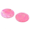 Spray Painted Natural Capiz Shell Pendants SSHEL-Z002-01G-2