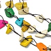 Dyed Natural Coconut Nuggets Beaded Multi-strand Necklaces NJEW-B088-05-3