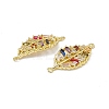 Brass Pave Colorful Cubic Zirconia Connector Charms KK-E068-VC017-3