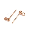 Non-Tarnish 304 Stainless Steel Ear Stud Components STAS-F227-18A-RG-3