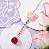 Glass Teardrop Pendant Decorations HJEW-JM01581-03-3