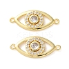 Rack Plating Brass Cubic Zirconia Eye Connector Charm KK-C084-18A-G-1