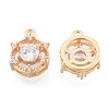 Brass Micro Pave Clear Cubic Zirconia Charms KK-N216-556LG-1