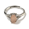 Oval Natural Sunstone Adjustable Rings RJEW-Q818-01P-02A-3