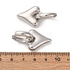 Heart Brass Hoop Earrings EJEW-D322-12P-01-5