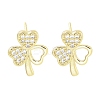 Brass Micro Pave Clear Cubic Zirconia Stud Earrings for Women EJEW-S217-D08-1