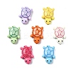 14Pcs 7 Colors Spray Painted Alloy Beads with Glitter Sheet FIND-CJ0003-39-1
