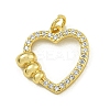 Rack Plating Brass Pave Cubic Zirconia Pendants KK-U029-10G-02-1
