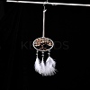 Woven Web/Net with Feather Pendant Decorations HJEW-I013-02-6