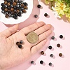 60Pcs 3 Styles Natural Tiger Eye & Obsidian & Synthetic Non-Magnetic Hematite Round Beads G-YW0002-73-5