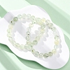 Natural Prehnite Round Beaded Stretch Bracelets for Men Women BJEW-G743-01F-2