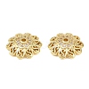 Brass Micro Pave Clear Cubic Zirconia Bead Caps KK-D109-03G-1