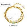304 Stainless Steel & Natural Green Aventurine Beads Double Layer Bracelets FS-WG382E7-04-1
