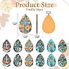 30pPcs 6 Colors Printed Cross Wood Big Pendants WOOD-YW0001-43-2