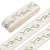 10Yards Polyester Flower Embroidery Elastic Lace Ribbon OCOR-NB0002-14B-1