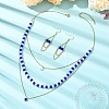 Rondelle 304 Stainless Steel & Glass Beaded Layered Necklace and Earring Set Set for Women SJEW-JS01384-01-1