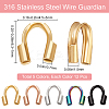 Beebeecraft 60Pcs 5 Color 316 Surgical Stainless Steel Wire Guardian and Protectors STAS-BBC0004-40-2