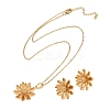 304 Stainless Steel Pendant Necklaces & Stud Earrings Set for Women SJEW-G086-01G-4