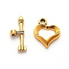 Tibetan Style Heart Toggle Clasps GLF1109Y-NF-2