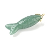 Natural Green Aventurine Carved Pendants G-P599-08G-06-2