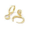 Flat Round Rack Plating Brass Cubic Zirconia Hoop Earrings X-EJEW-K245-22G-2