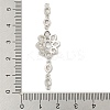 Brass Pave Clear Cubic Zirconia Flower Links Connector Charms KK-P277-50P-3
