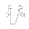 Brass Micro Pave Clear Cubic Zirconia Cable Chain European Beads KK-G531-07C-S-1