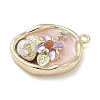 Brass Micro Pave Clear Cubic Zirconia Pendants KK-M308-07G-01-2
