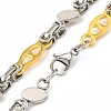 201 Stainless Steel Rhombus Links Chain Necklace NJEW-F22-39H-GP-2
