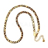304 Stainless Steel Leopard Print Flat Snake Chain Necklaces for Women NJEW-A044-02B-G-01-4