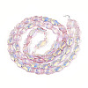 Transparency Electroplate Glass Beads Strands GLAA-T023-40A-05-2