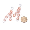 Acrylic Curb Chain Tassel Dangle Stud Earrings for Women EJEW-JE04767-04-3